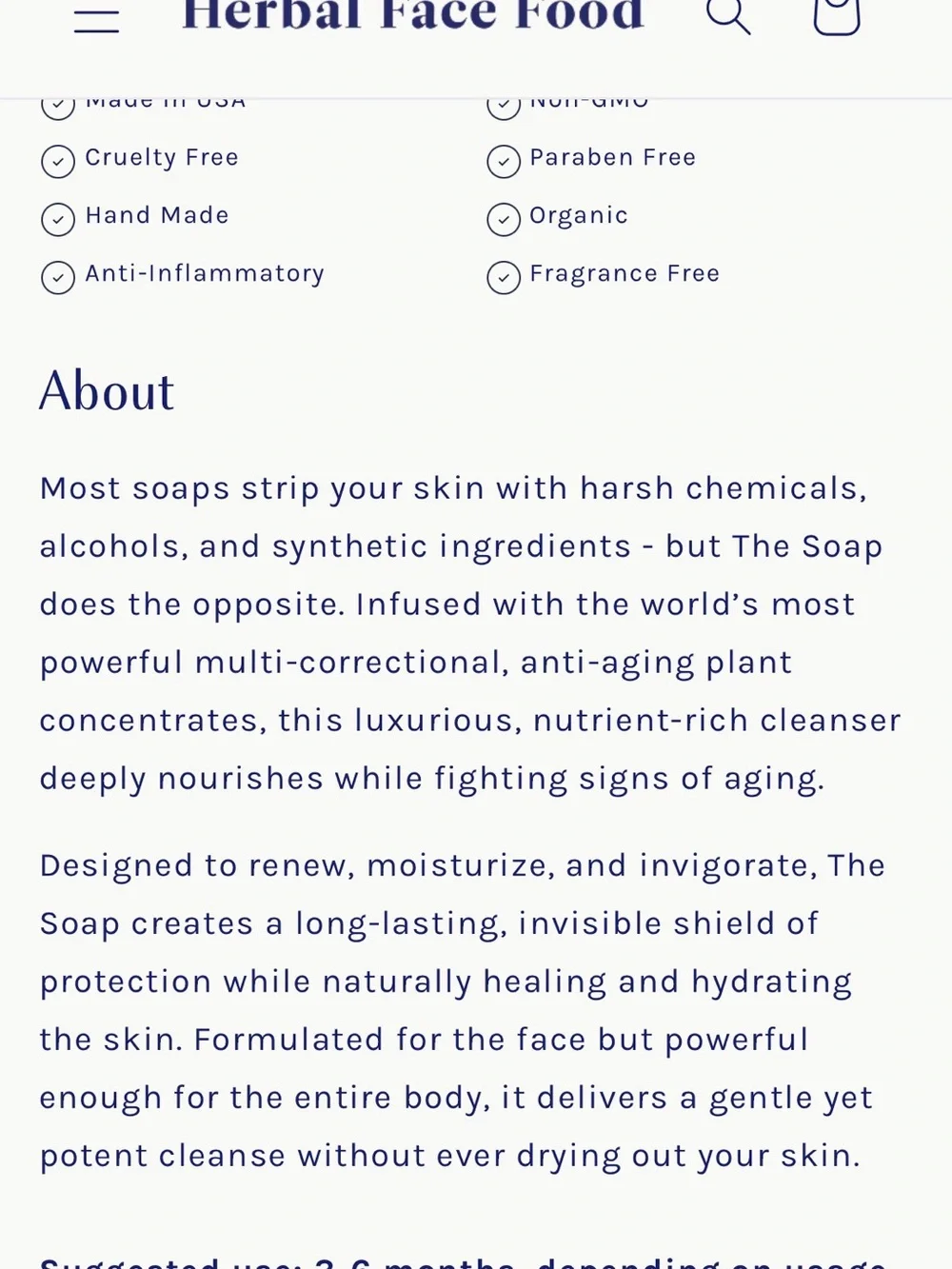 The X Cure Soap - herbal face food soap